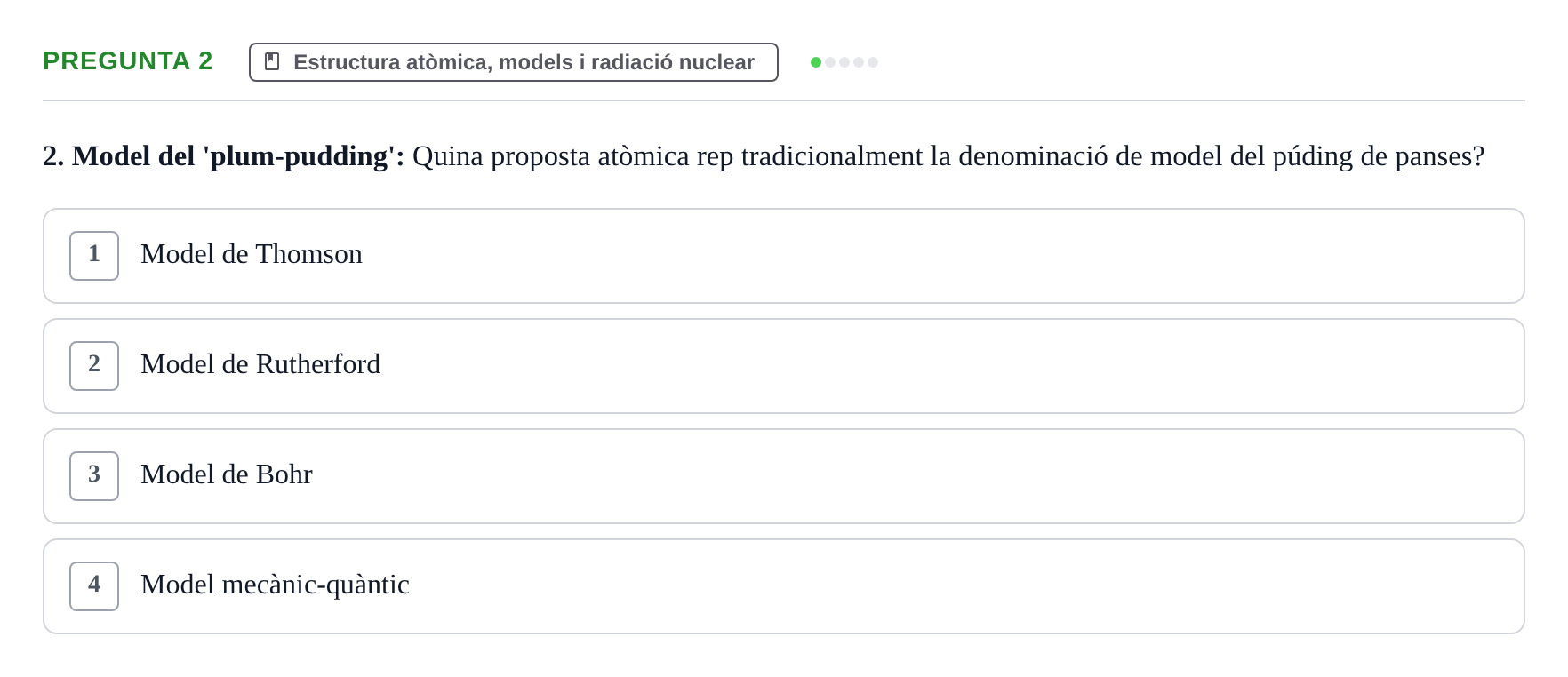 Enunciado: Pregunta 2 · Química i Física Aplicada URV Examen de Química (1a Convocatòria)
