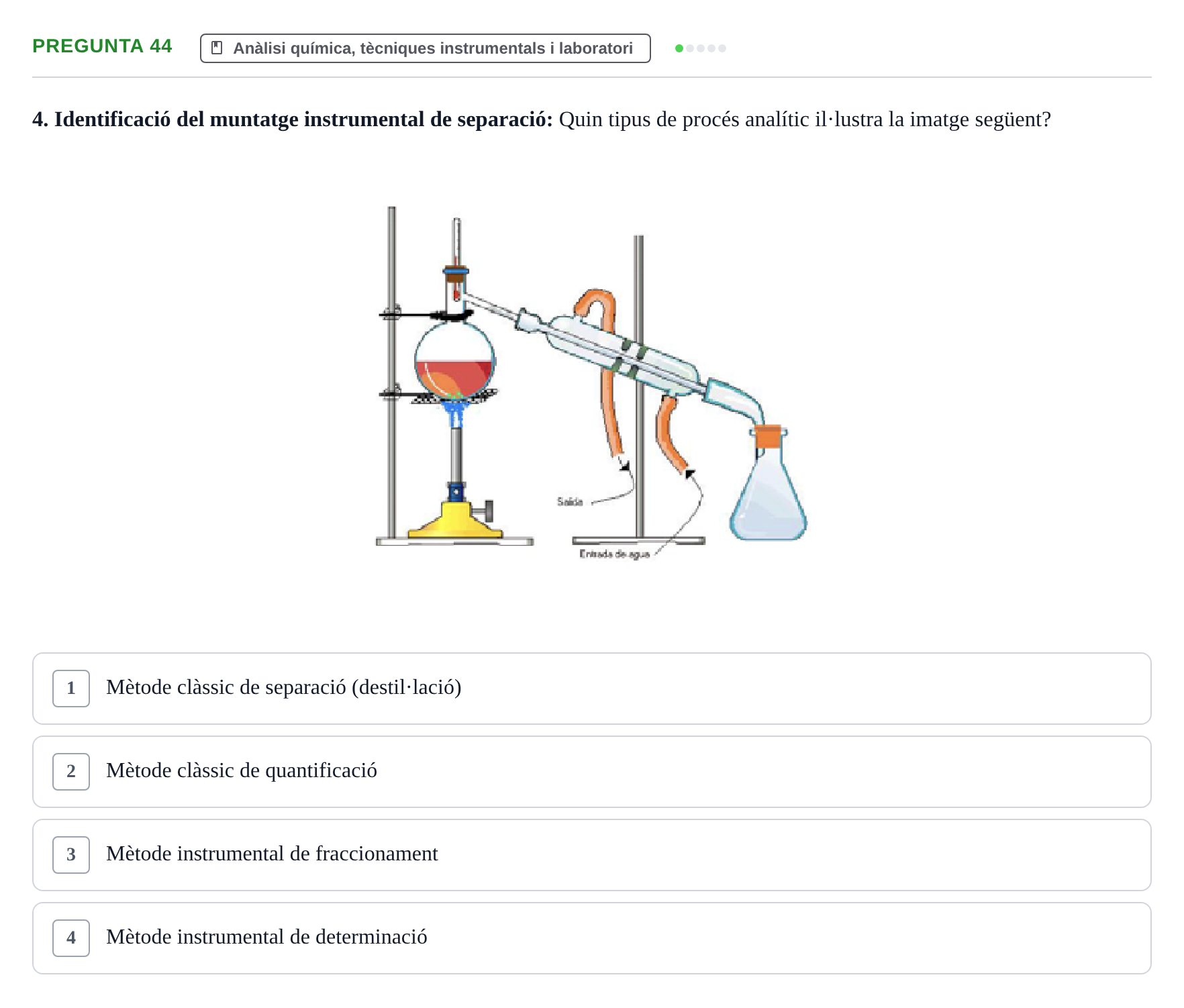 Enunciado: Pregunta 44 · Química i Física Aplicada URV Examen de Química (1a Convocatòria)