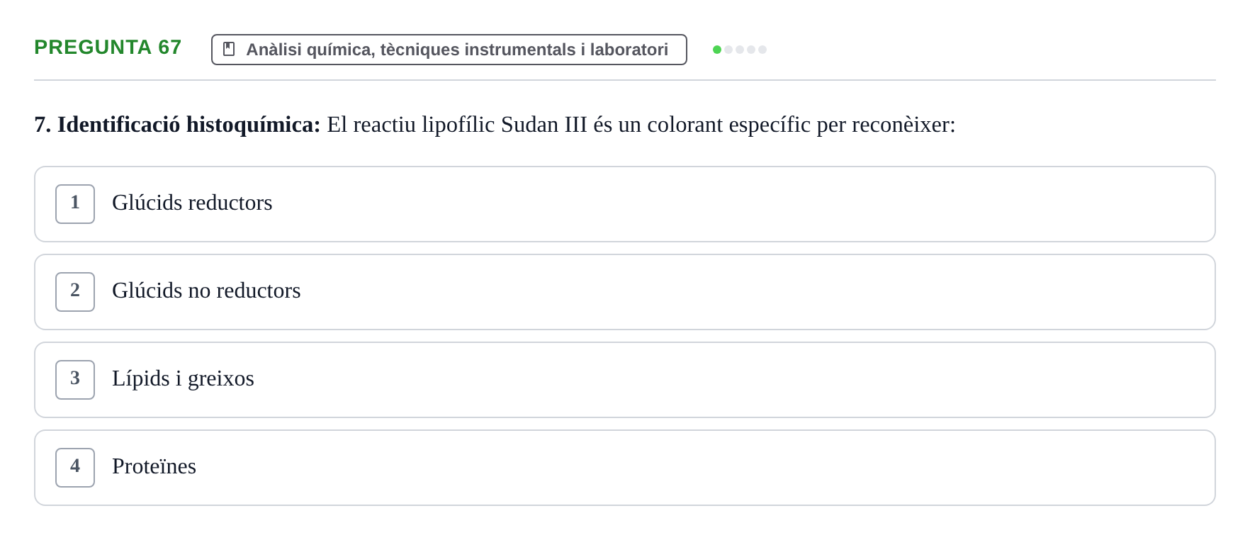 Enunciado: Pregunta 67 · Química i Física Aplicada URV Examen de Química (1a Convocatòria)