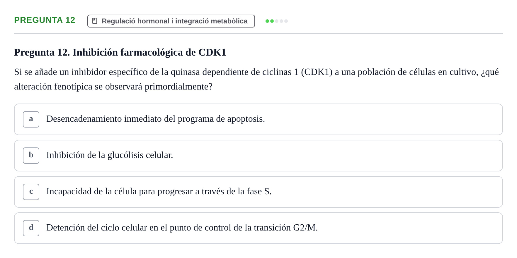 Enunciado: Pregunta 12