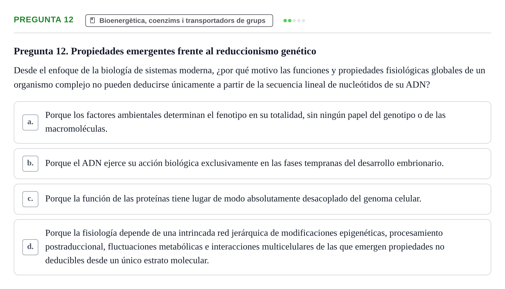 Enunciado: Pregunta 12