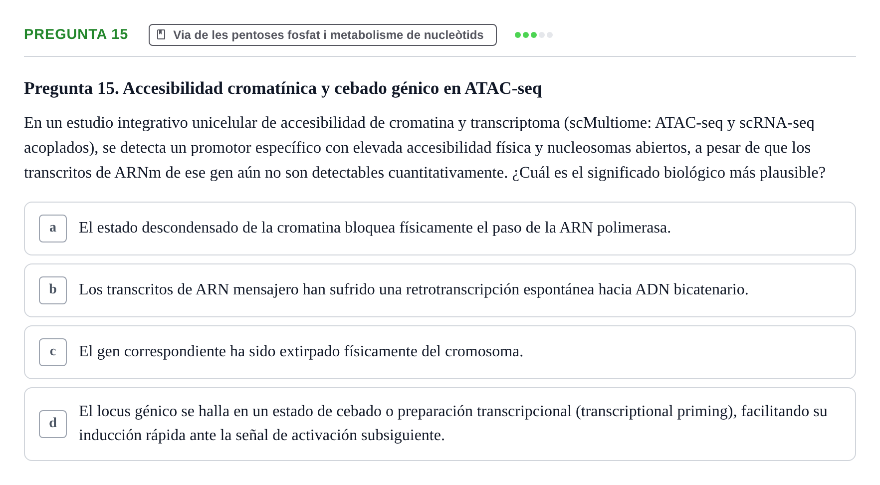 Enunciado: Pregunta 15