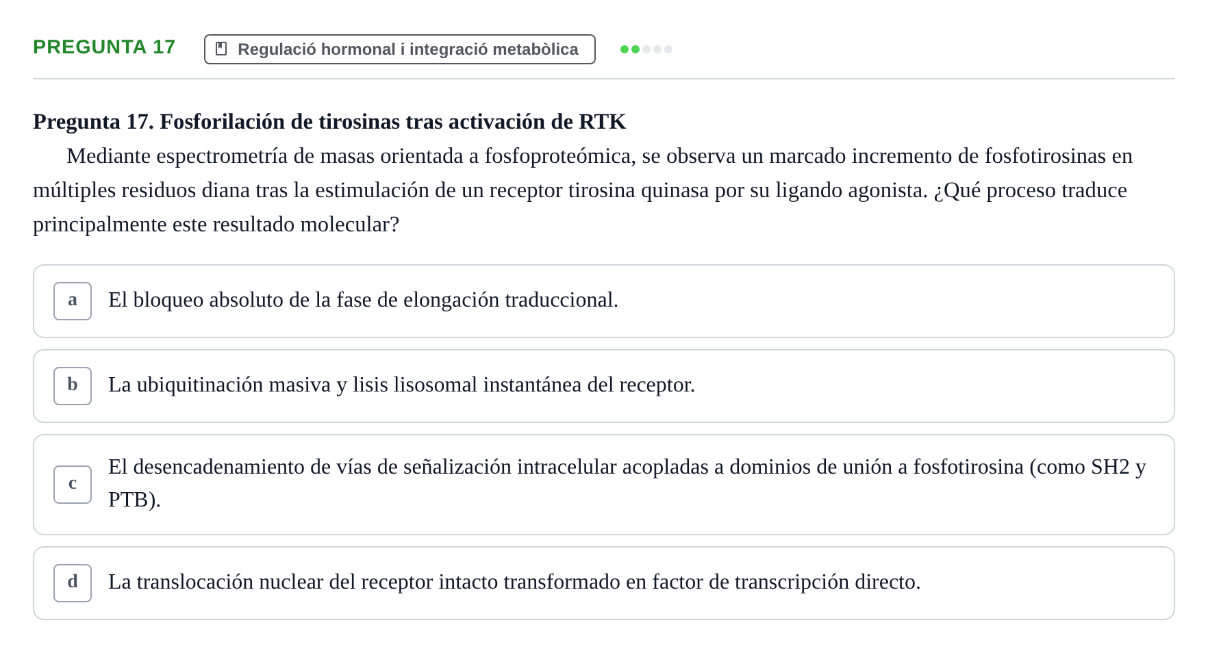 Enunciado: Pregunta 17