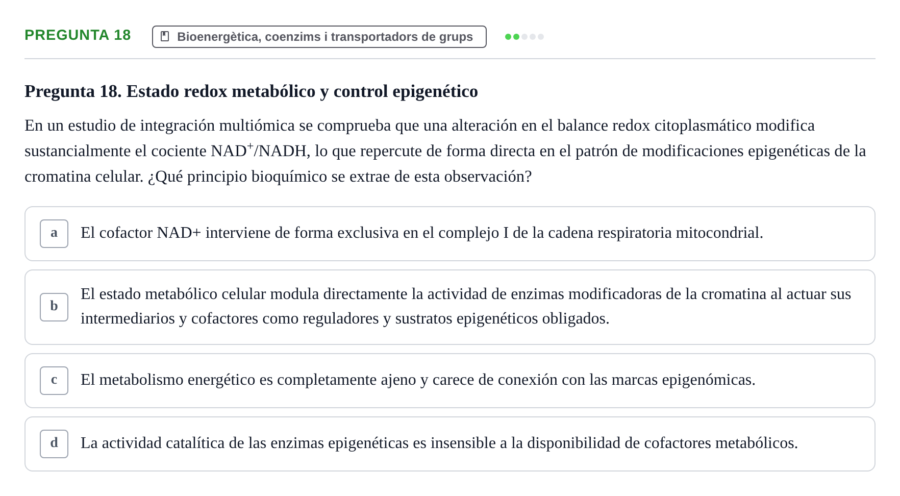 Enunciado: Pregunta 18