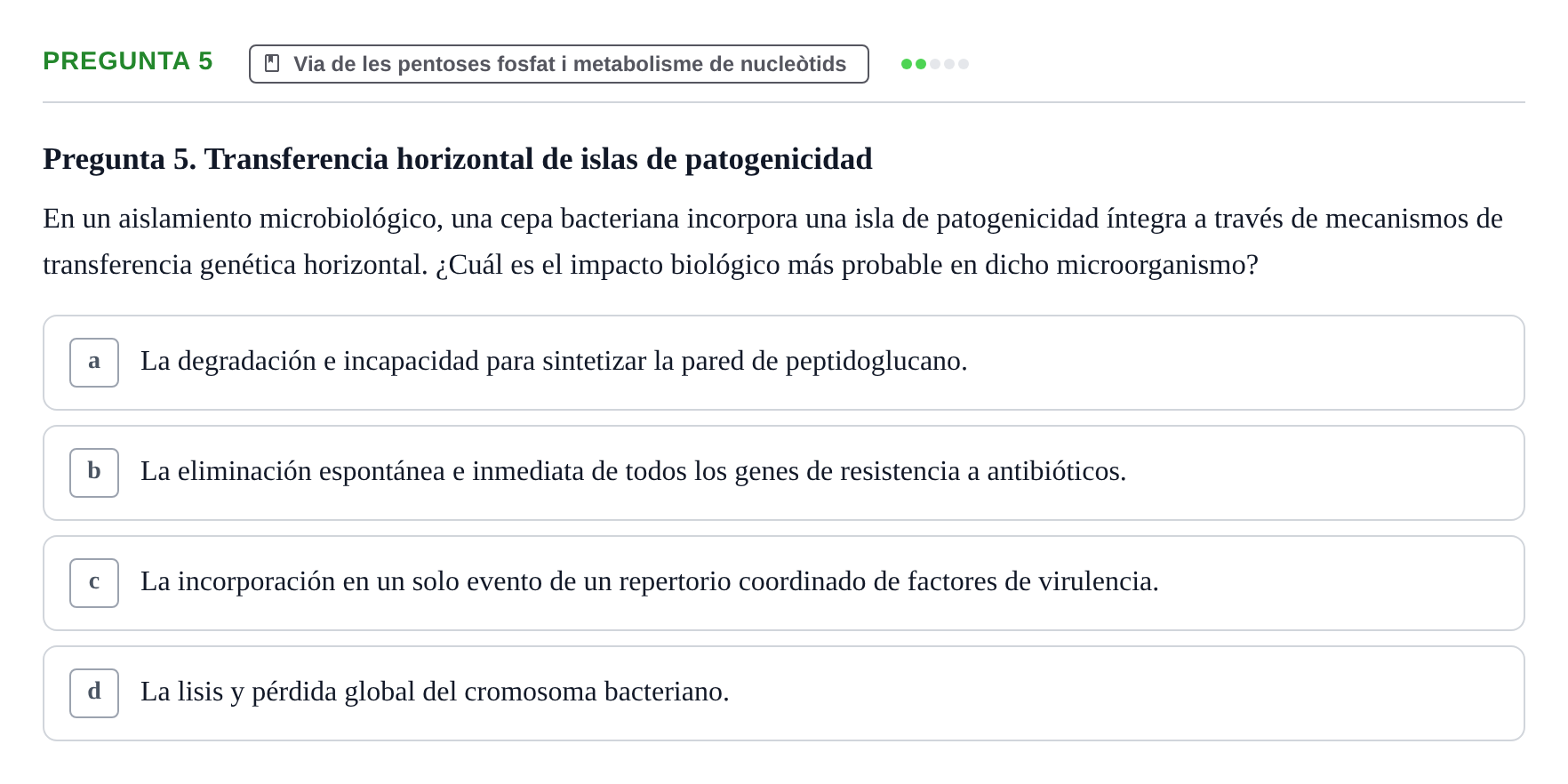 Enunciado: Pregunta 5