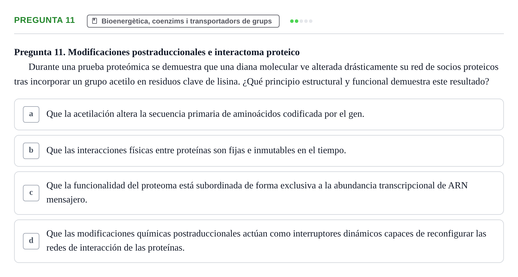 Enunciado: Pregunta 11