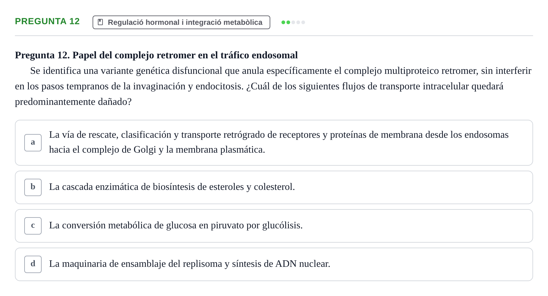 Enunciado: Pregunta 12