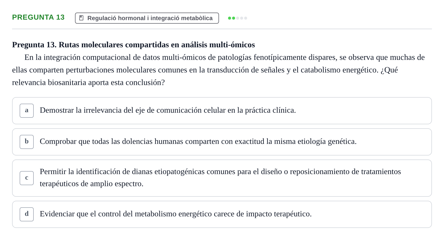 Enunciado: Pregunta 13