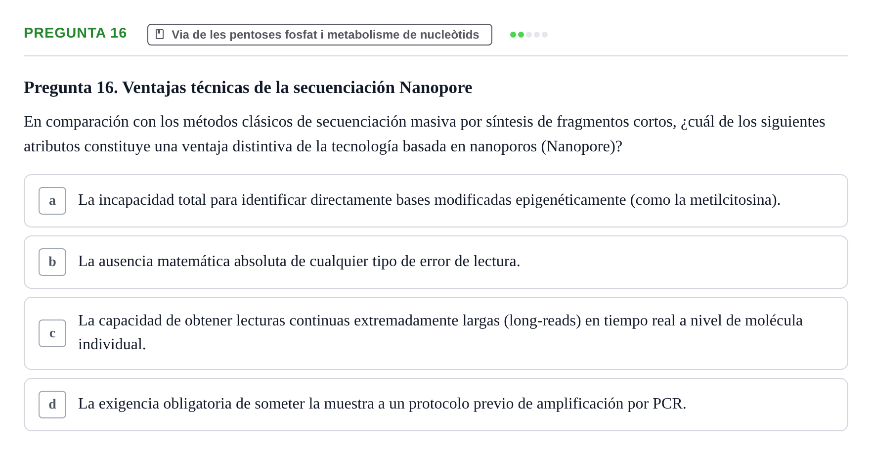 Enunciado: Pregunta 16