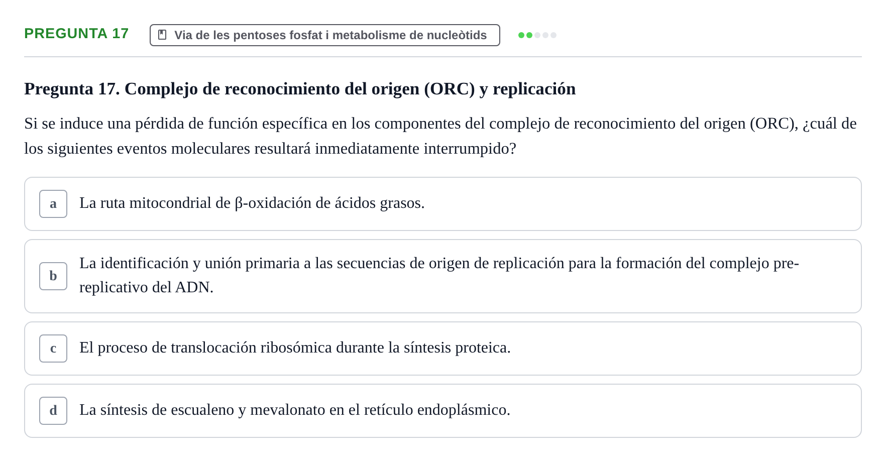 Enunciado: Pregunta 17