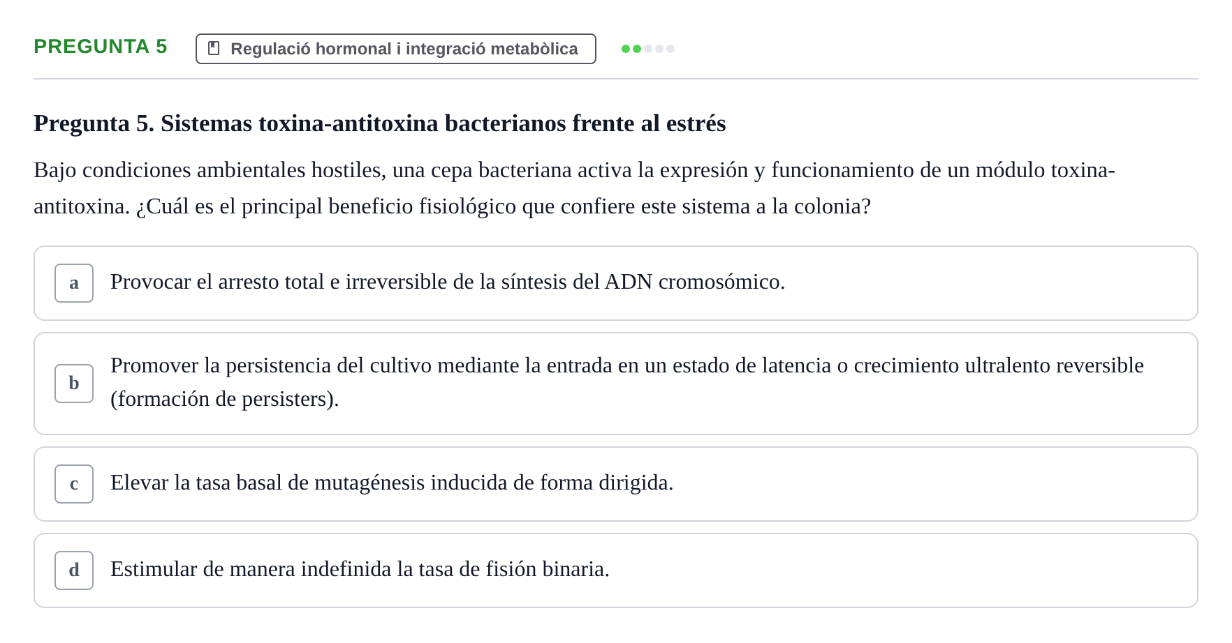 Enunciado: Pregunta 5