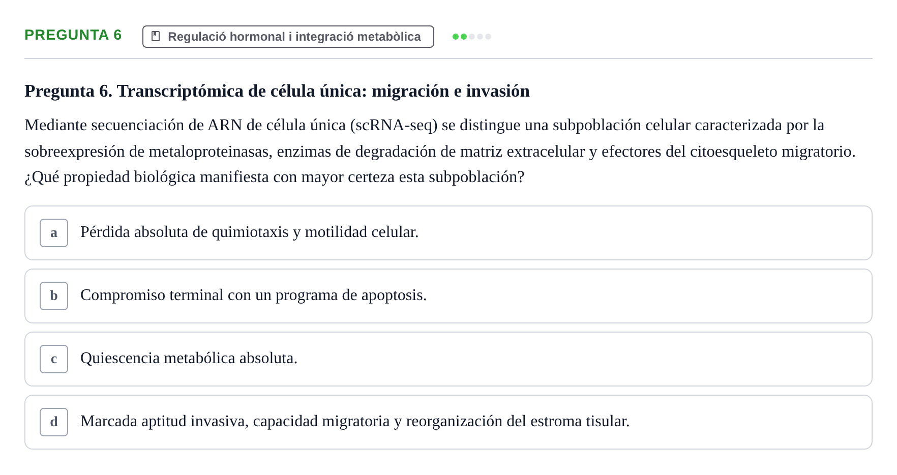 Enunciado: Pregunta 6