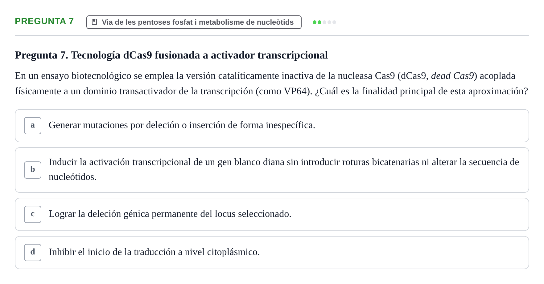 Enunciado: Pregunta 7