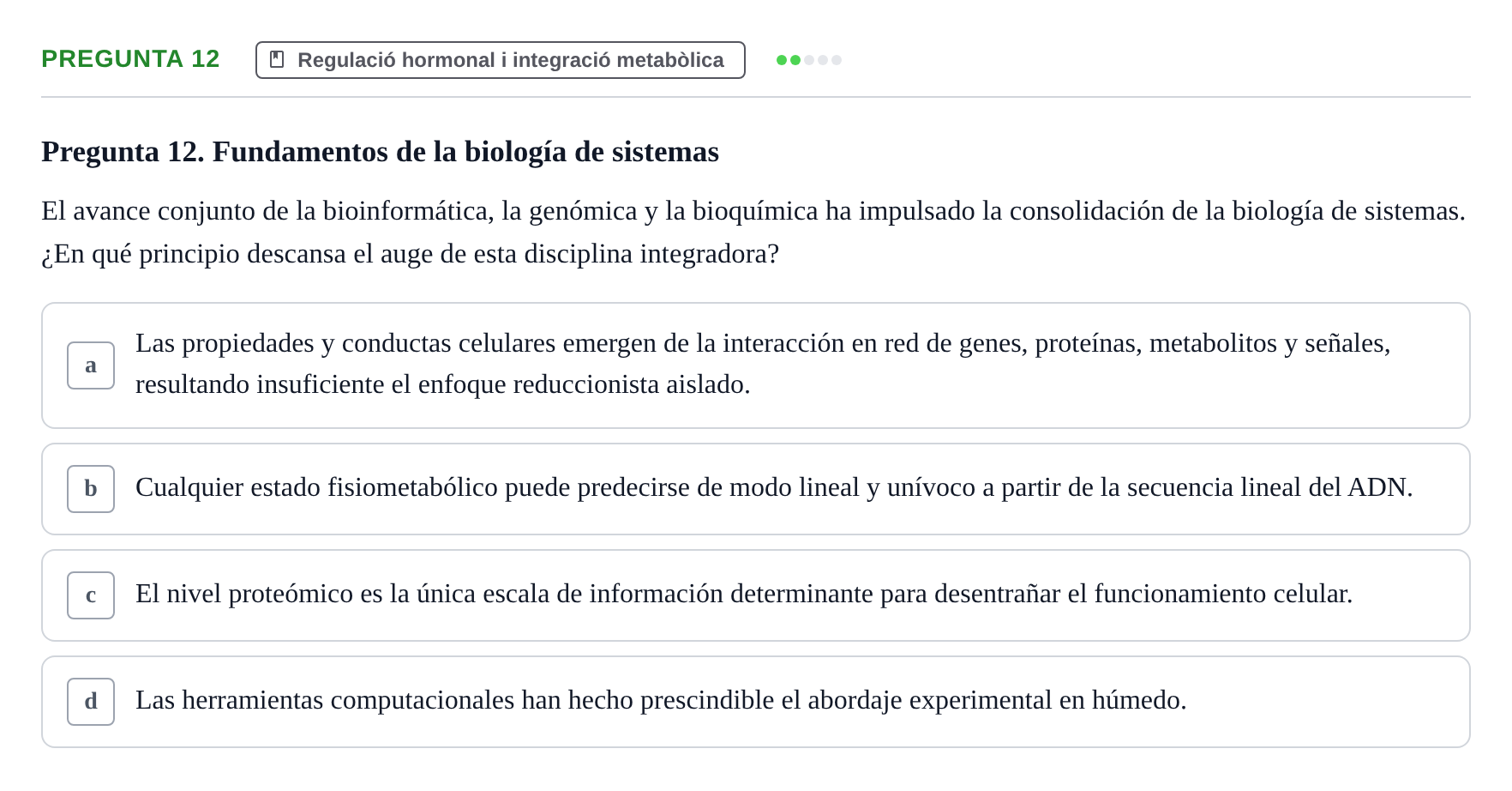 Enunciado: Pregunta 12