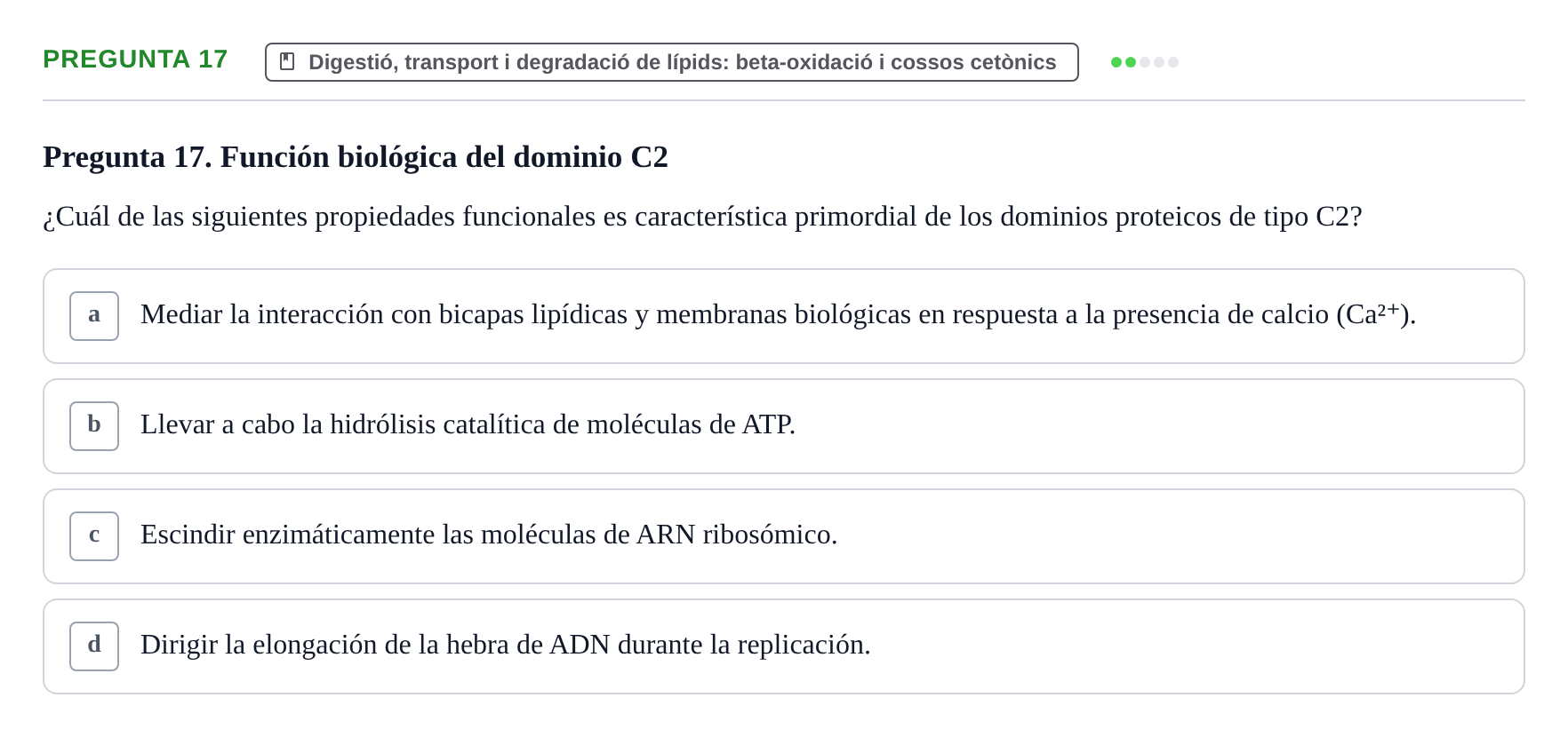 Enunciado: Pregunta 17