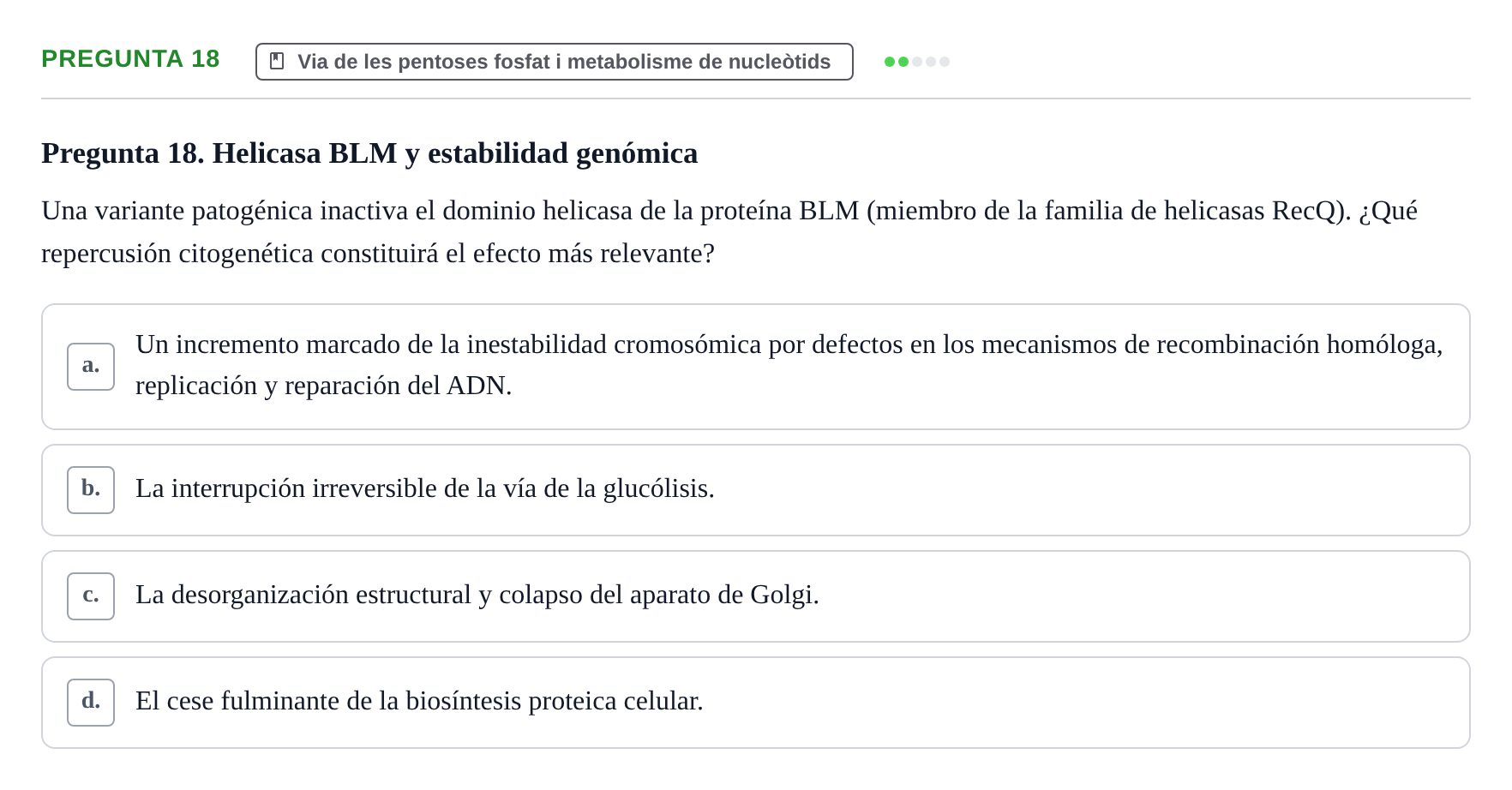 Enunciado: Pregunta 18