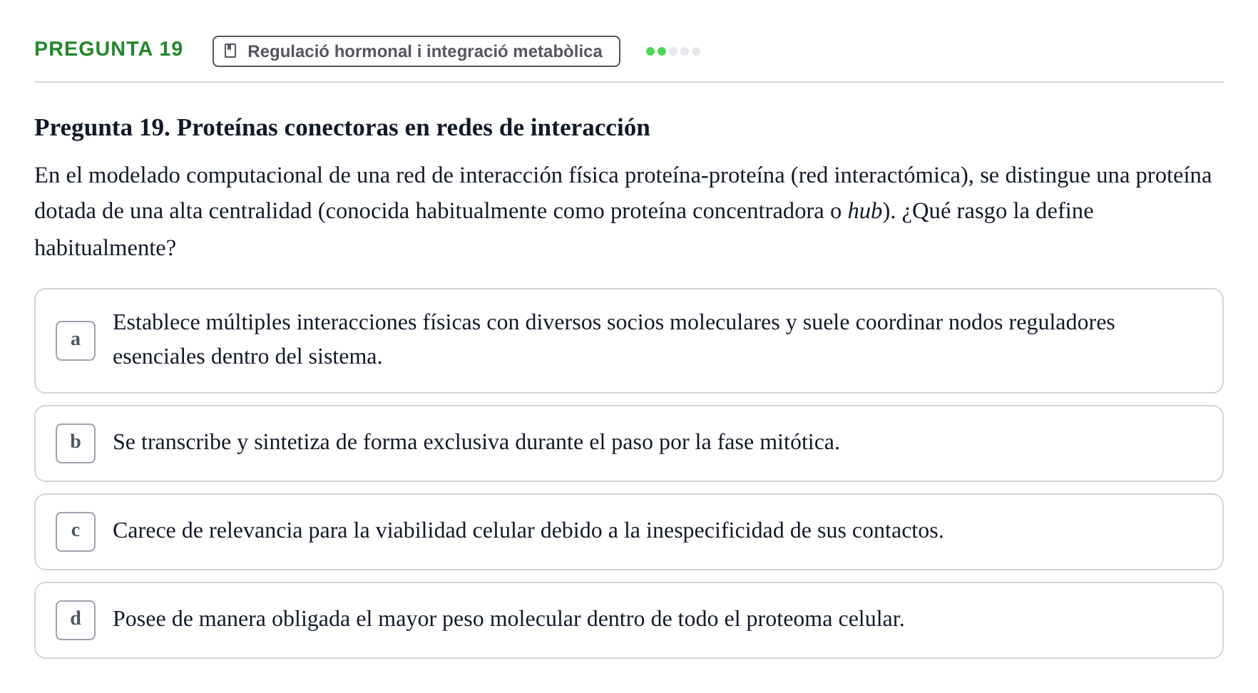 Enunciado: Pregunta 19