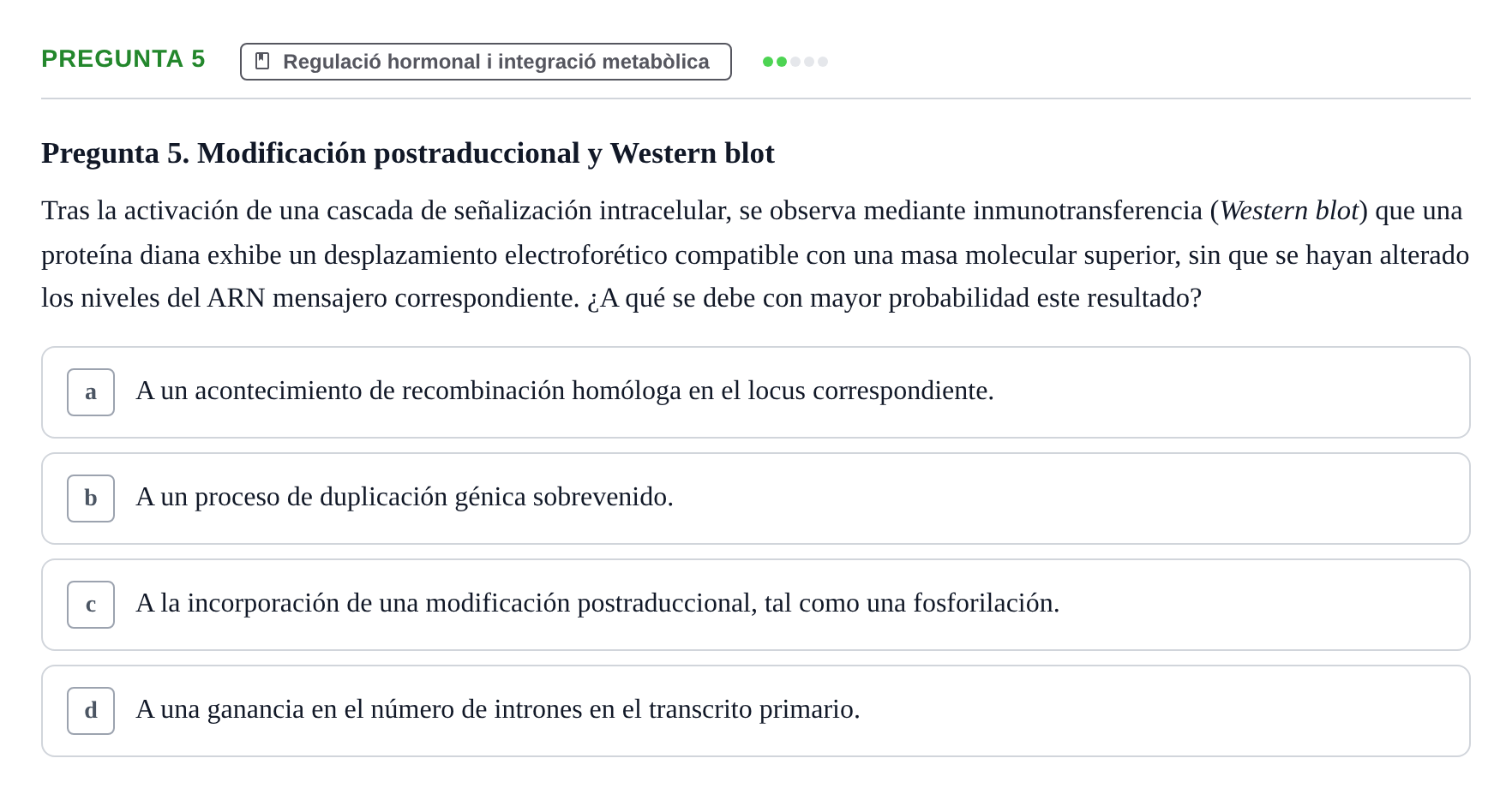Enunciado: Pregunta 5