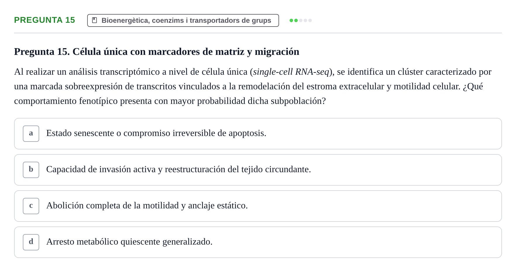 Enunciado: Pregunta 15