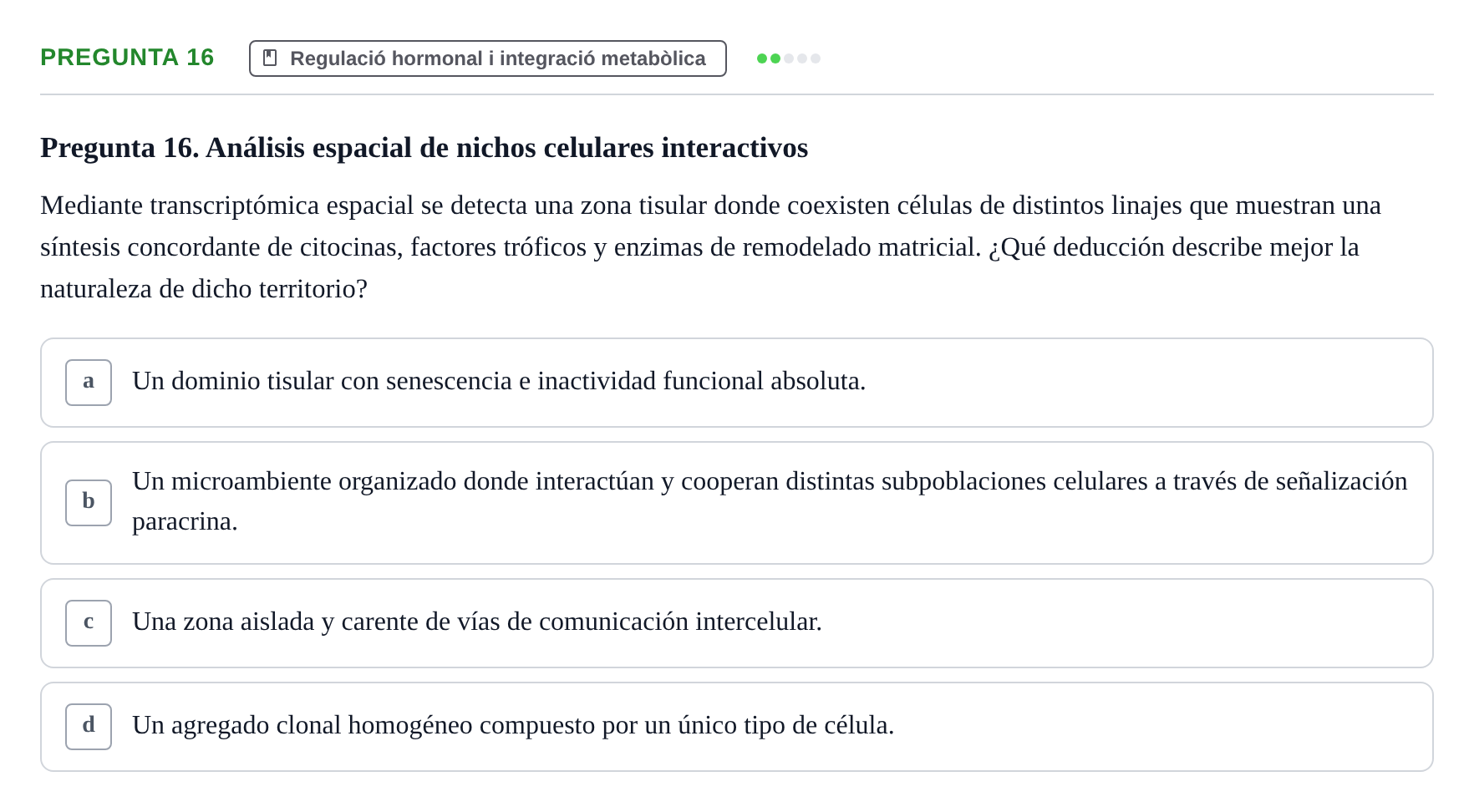 Enunciado: Pregunta 16