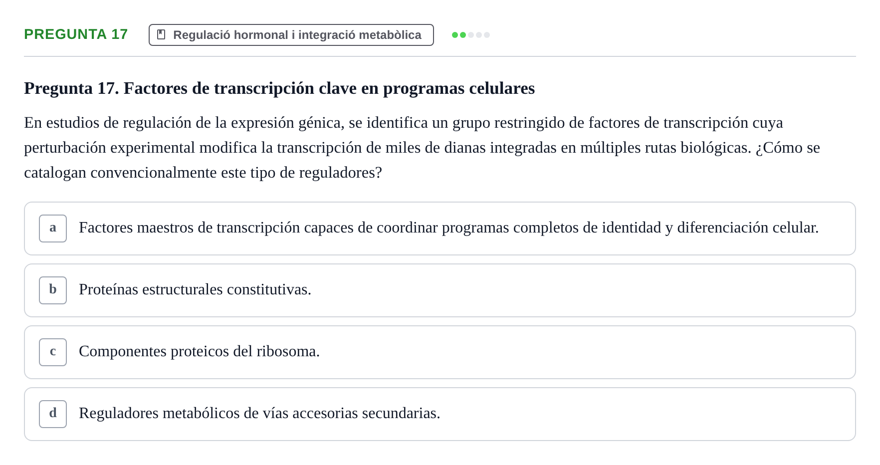 Enunciado: Pregunta 17