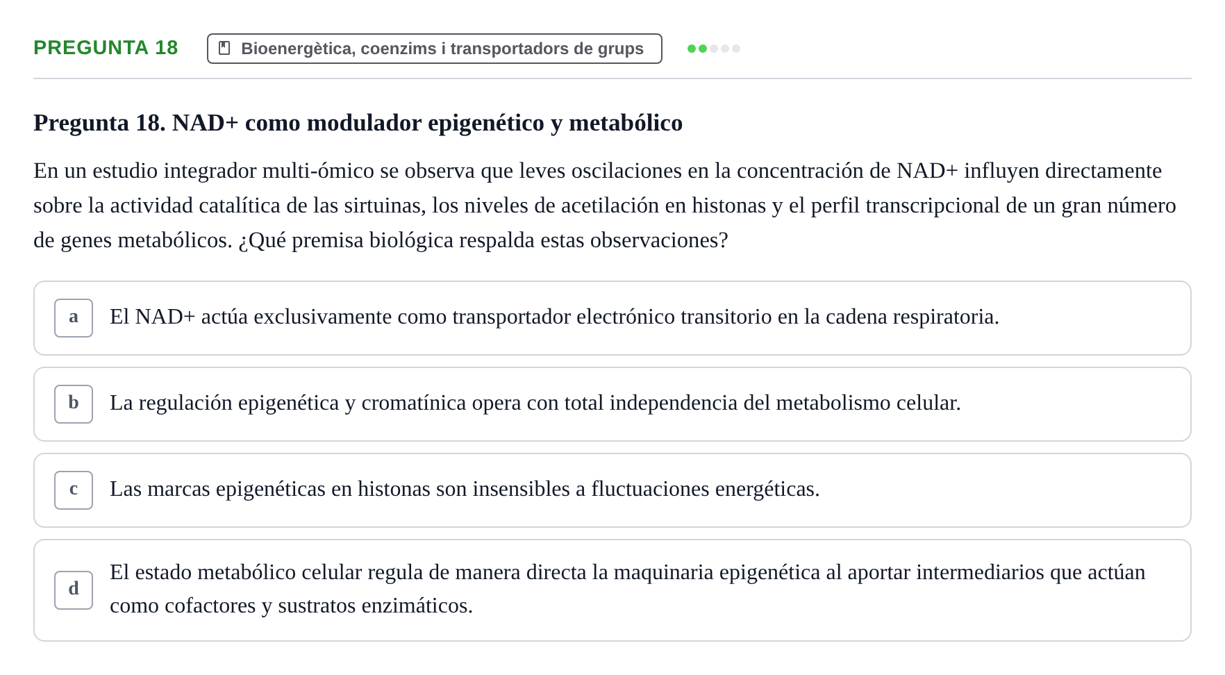 Enunciado: Pregunta 18