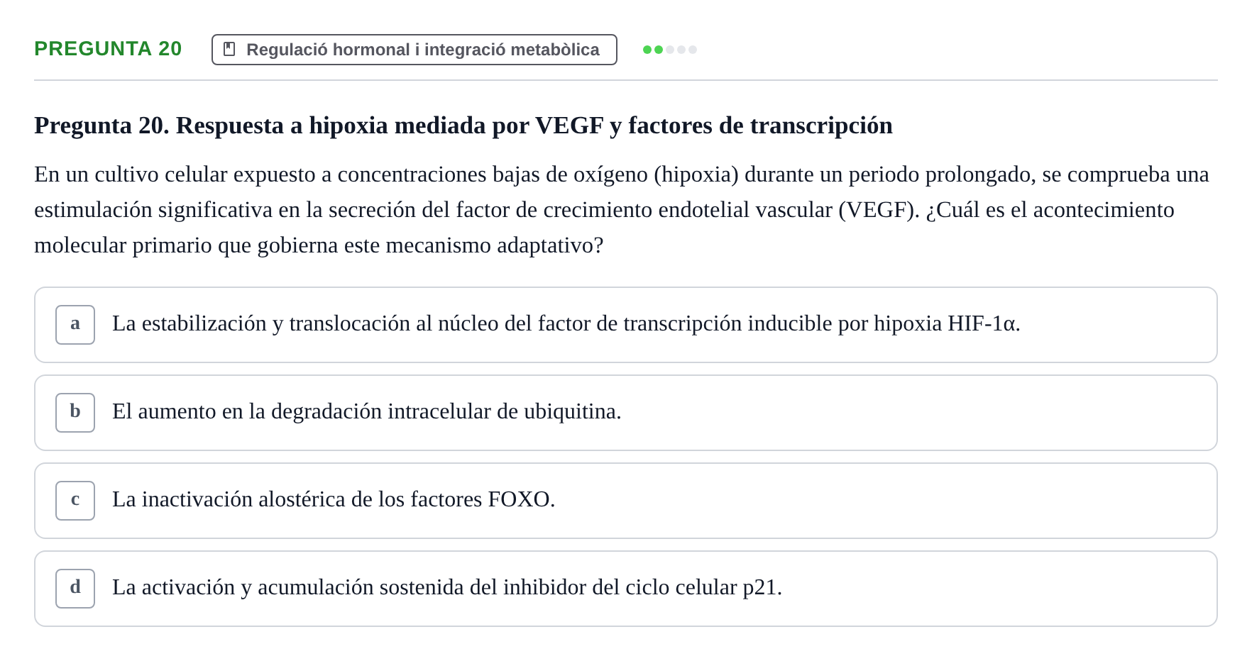 Enunciado: Pregunta 20
