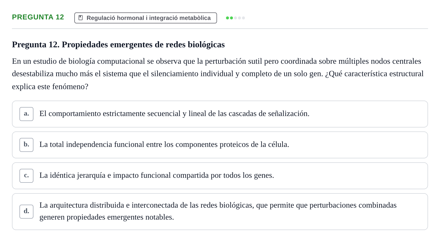 Enunciado: Pregunta 12