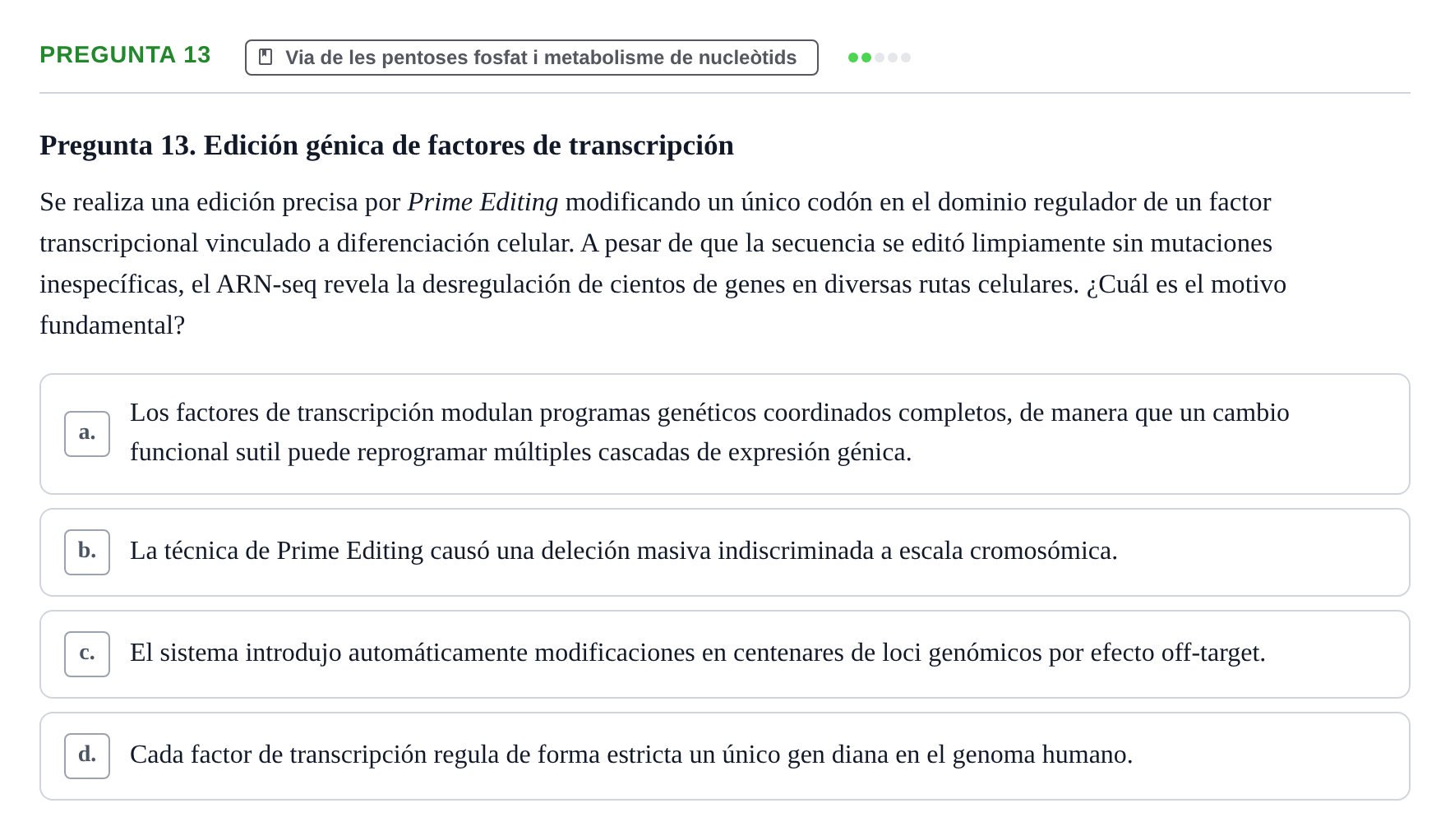 Enunciado: Pregunta 13