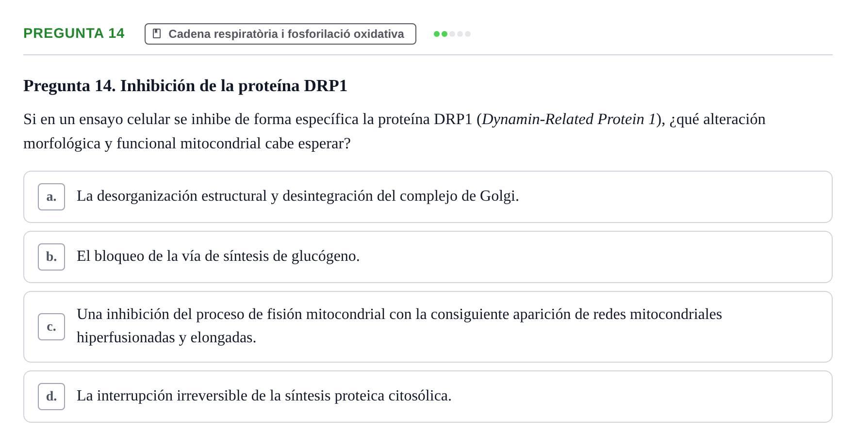 Enunciado: Pregunta 14