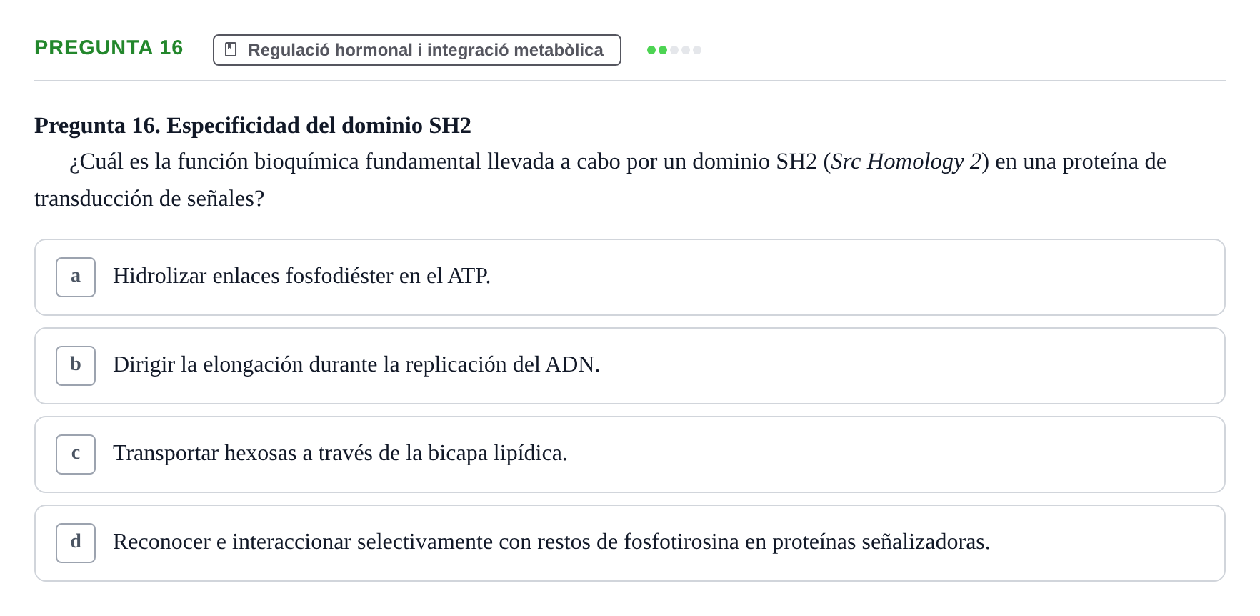 Enunciado: Pregunta 16