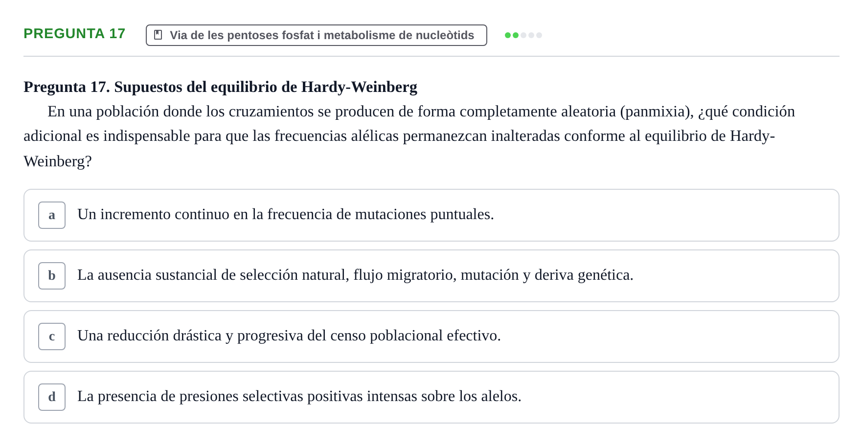 Enunciado: Pregunta 17