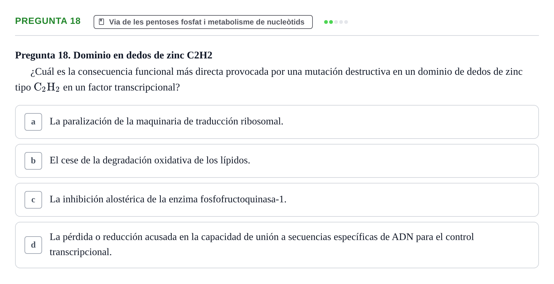 Enunciado: Pregunta 18