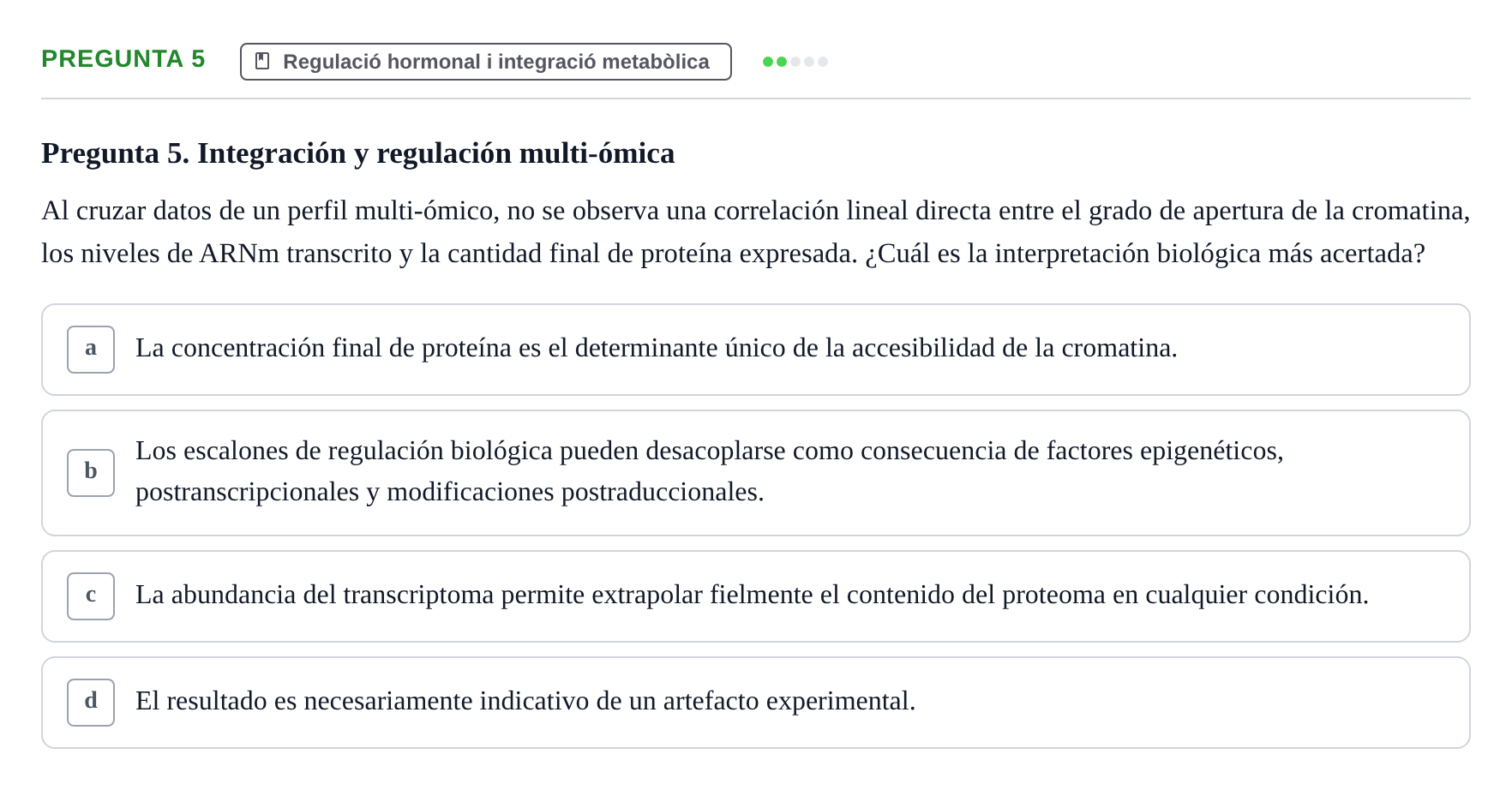 Enunciado: Pregunta 5