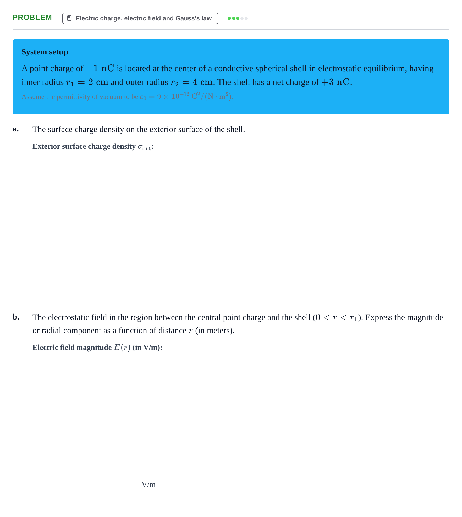 Enunciado: Ejercicio Problem - Electric charge, electric field and Gau… · Física II URV Juny 2022