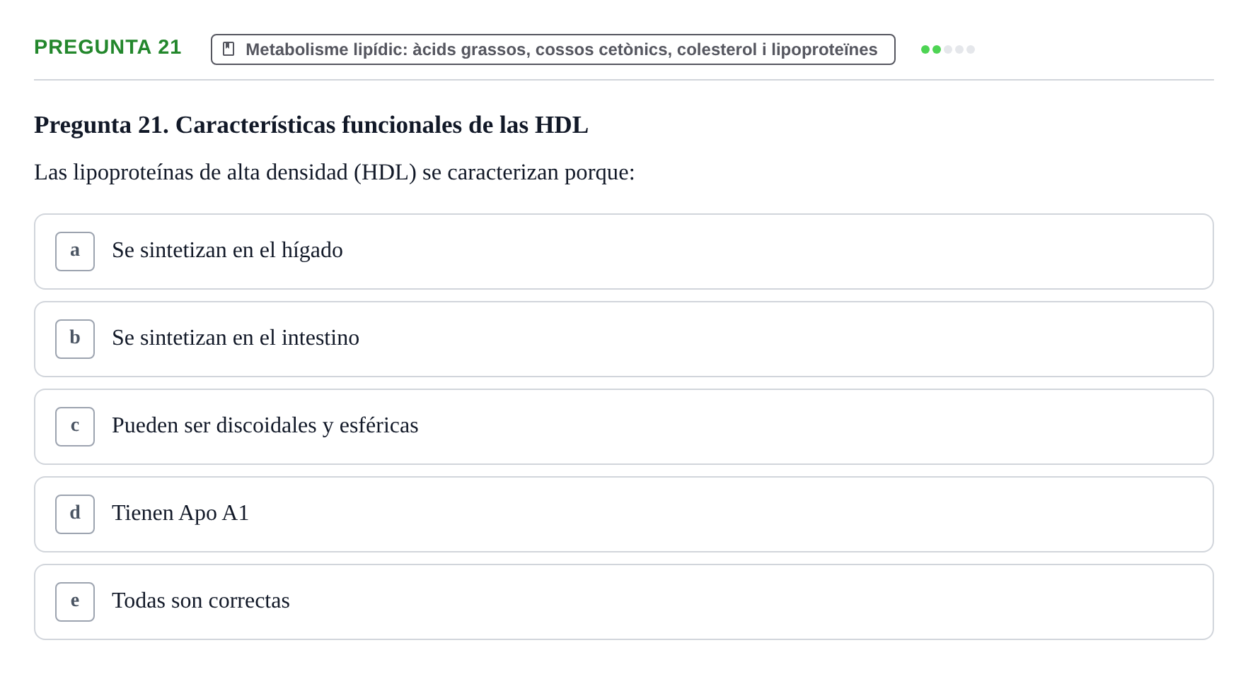 Enunciado: Pregunta 21 · Bioquímica i Biologia Molecular URV 2014