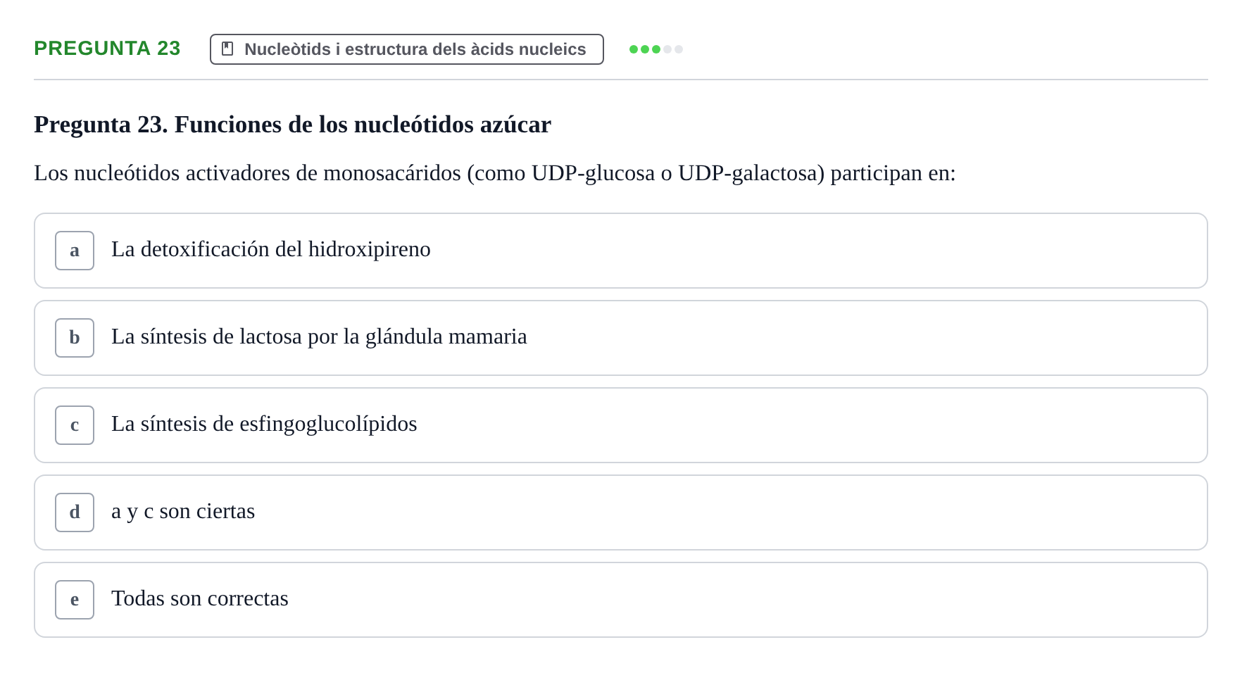 Enunciado: Pregunta 23 · Bioquímica i Biologia Molecular URV 2014