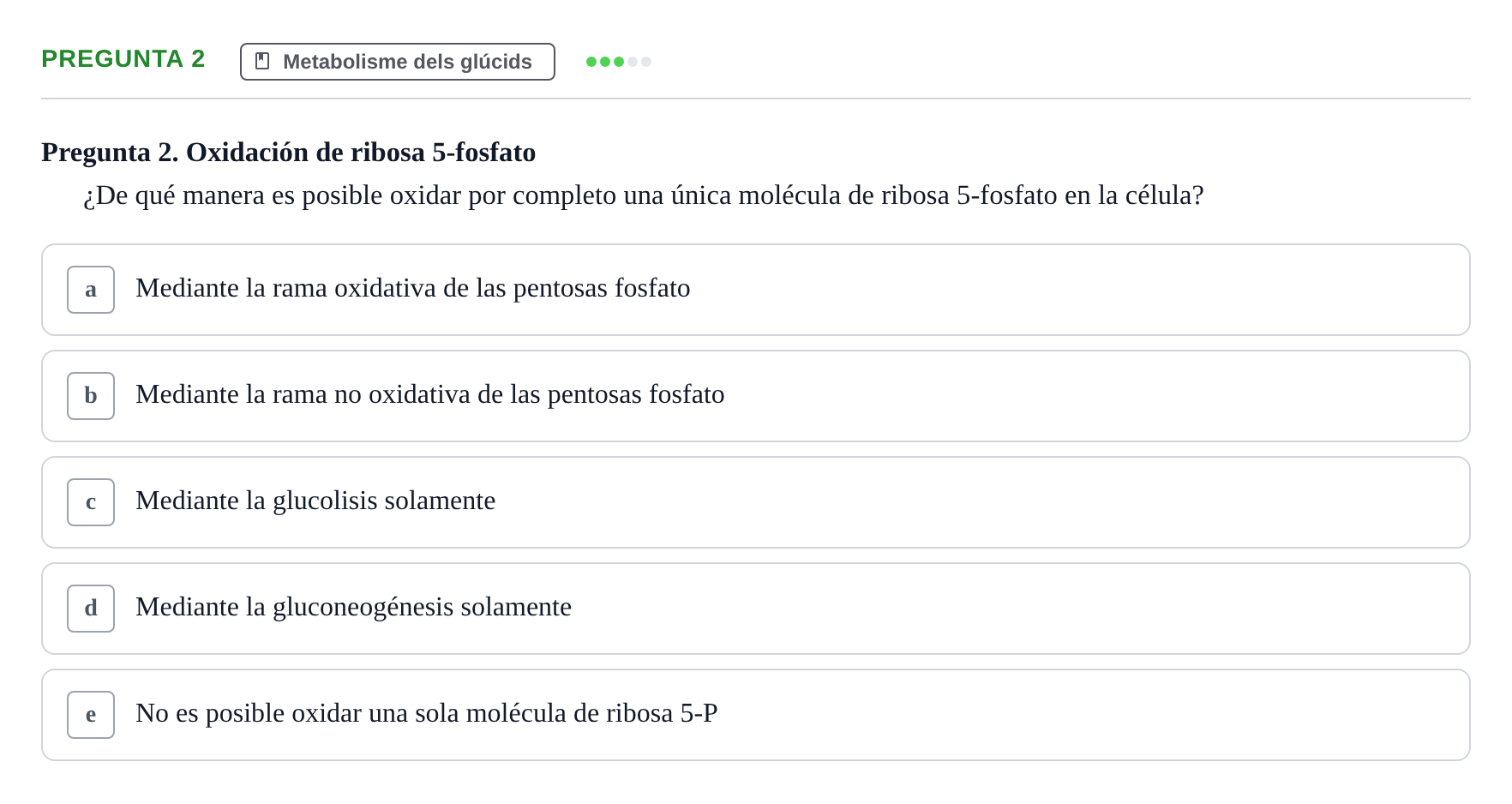 Enunciado: Pregunta 2 · Bioquímica i Biologia Molecular URV 2014