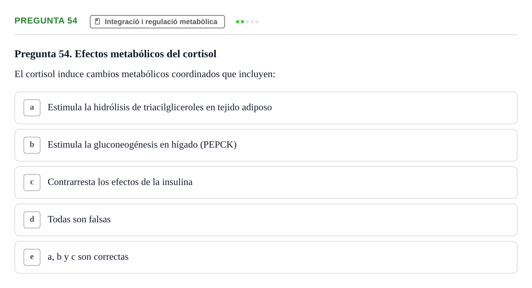 Enunciado: Pregunta 54 · Bioquímica i Biologia Molecular URV 2014