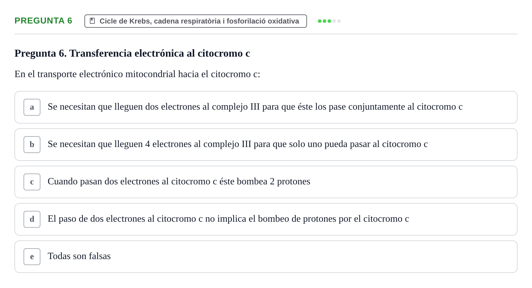 Enunciado: Pregunta 6 · Bioquímica i Biologia Molecular URV 2014