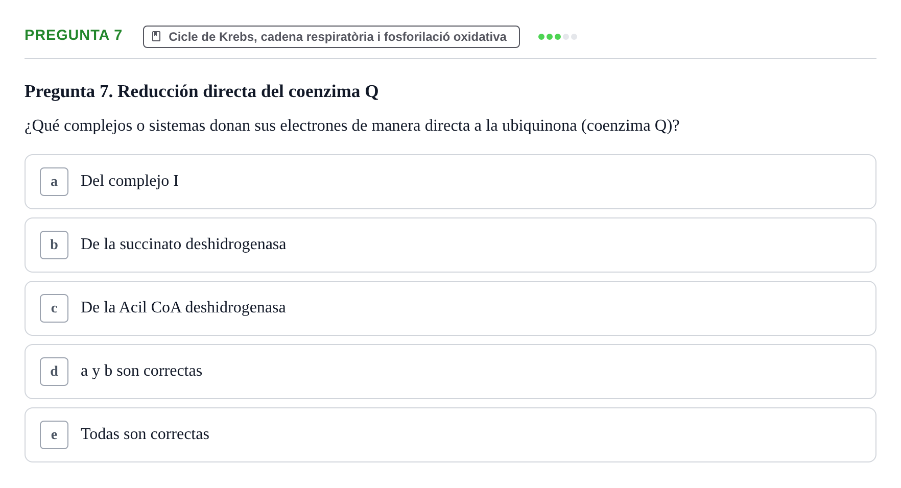 Enunciado: Pregunta 7 · Bioquímica i Biologia Molecular URV 2014