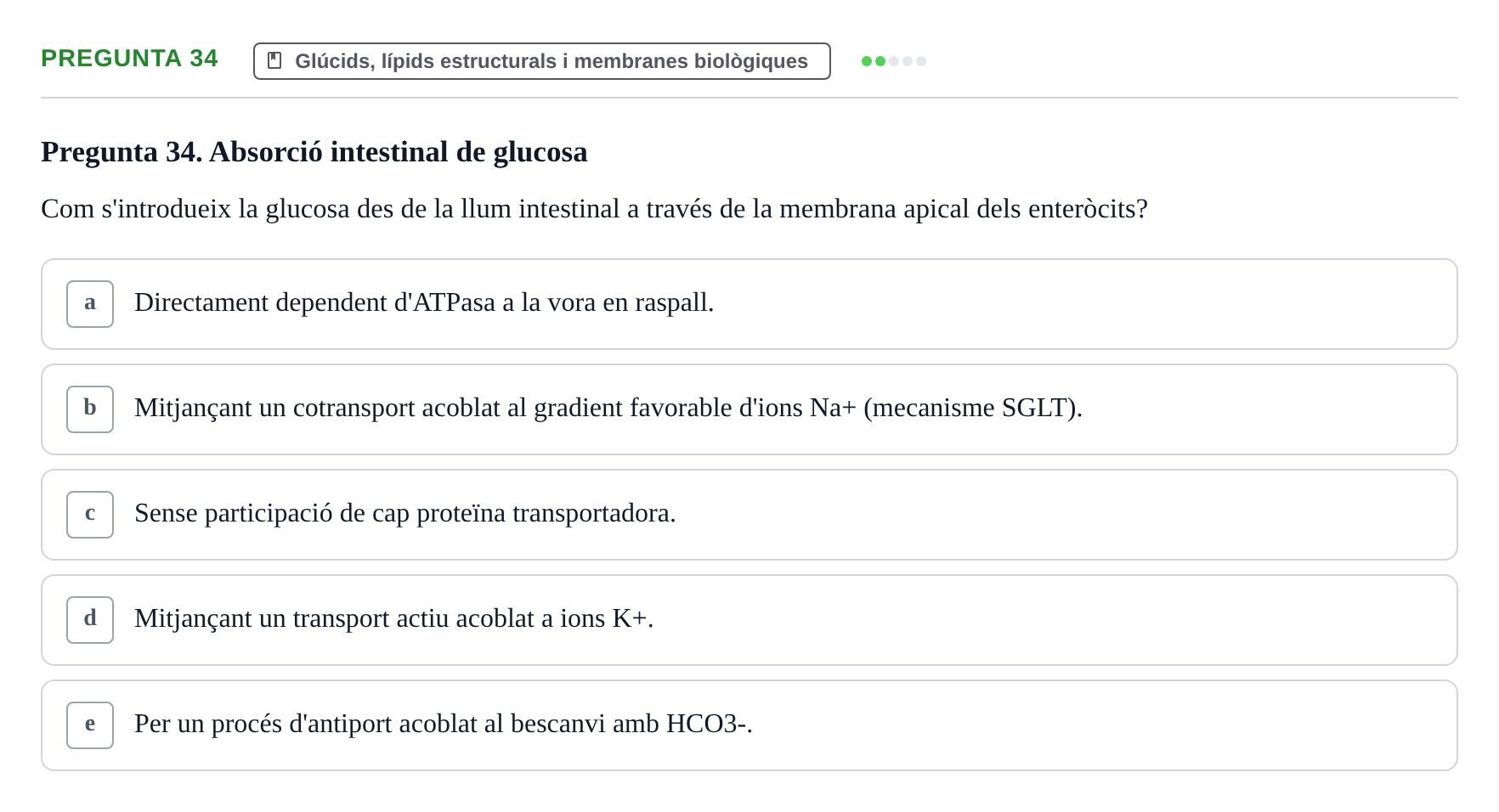 Enunciado: Pregunta 34 · Bioquímica i Biologia Molecular URV 2011
