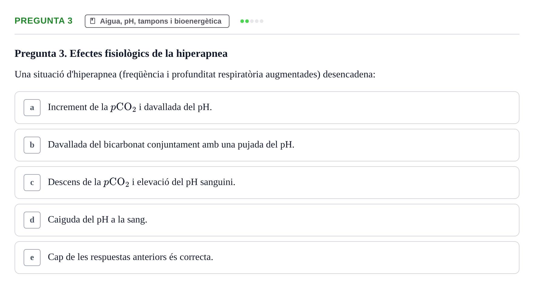 Enunciado: Pregunta 3 · Bioquímica i Biologia Molecular URV 2011