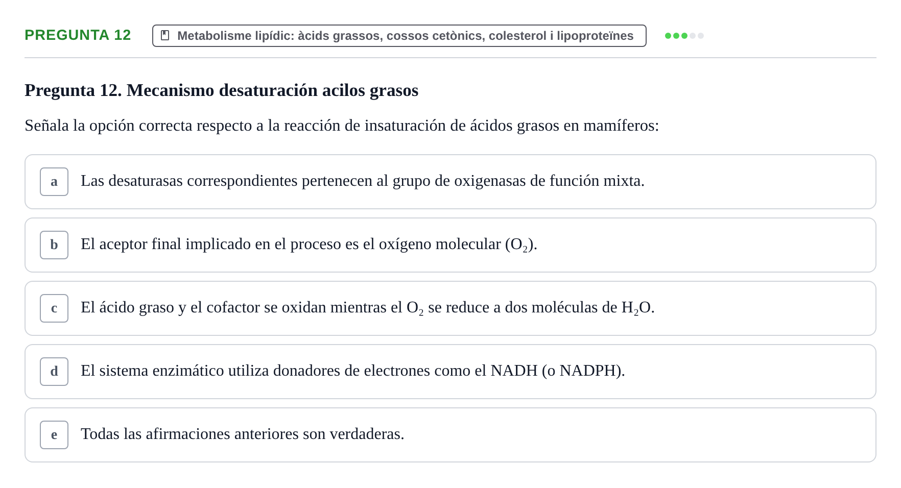 Enunciado: Pregunta 12 · Bioquímica i Biologia Molecular URV 2013