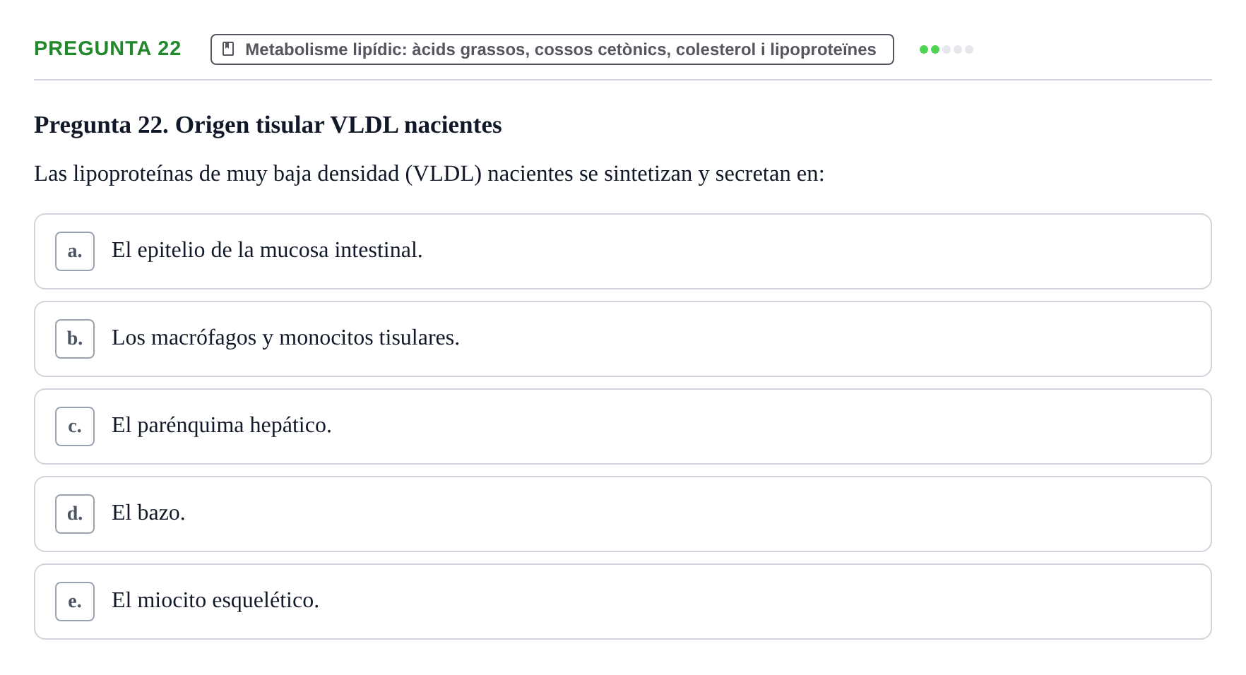 Enunciado: Pregunta 22 · Bioquímica i Biologia Molecular URV 2013