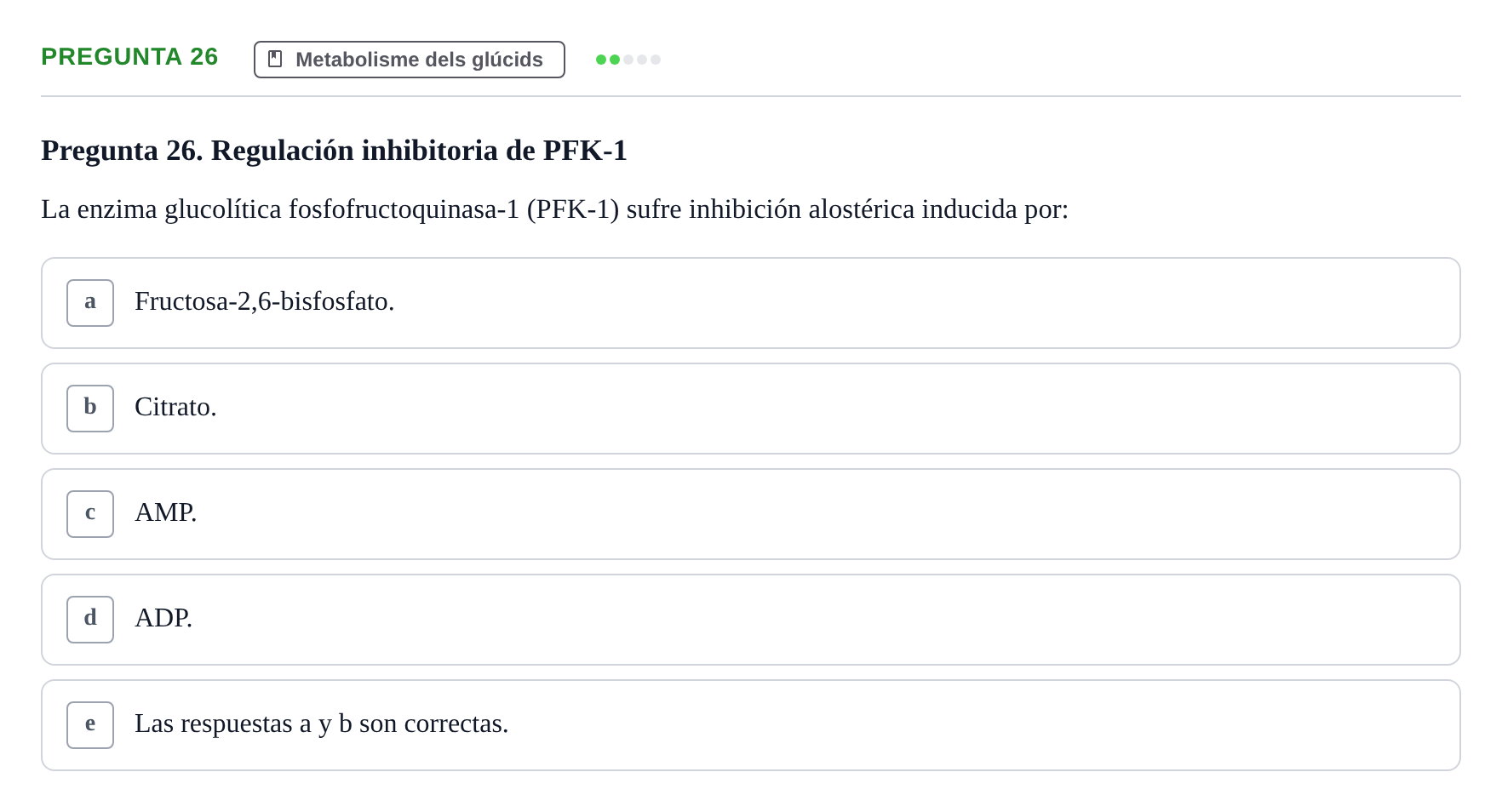 Enunciado: Pregunta 26 · Bioquímica i Biologia Molecular URV 2013