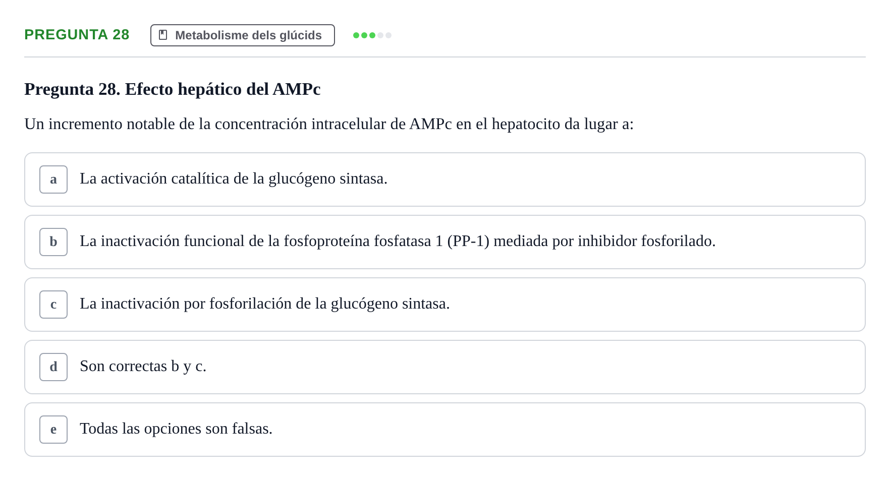 Enunciado: Pregunta 28 · Bioquímica i Biologia Molecular URV 2013