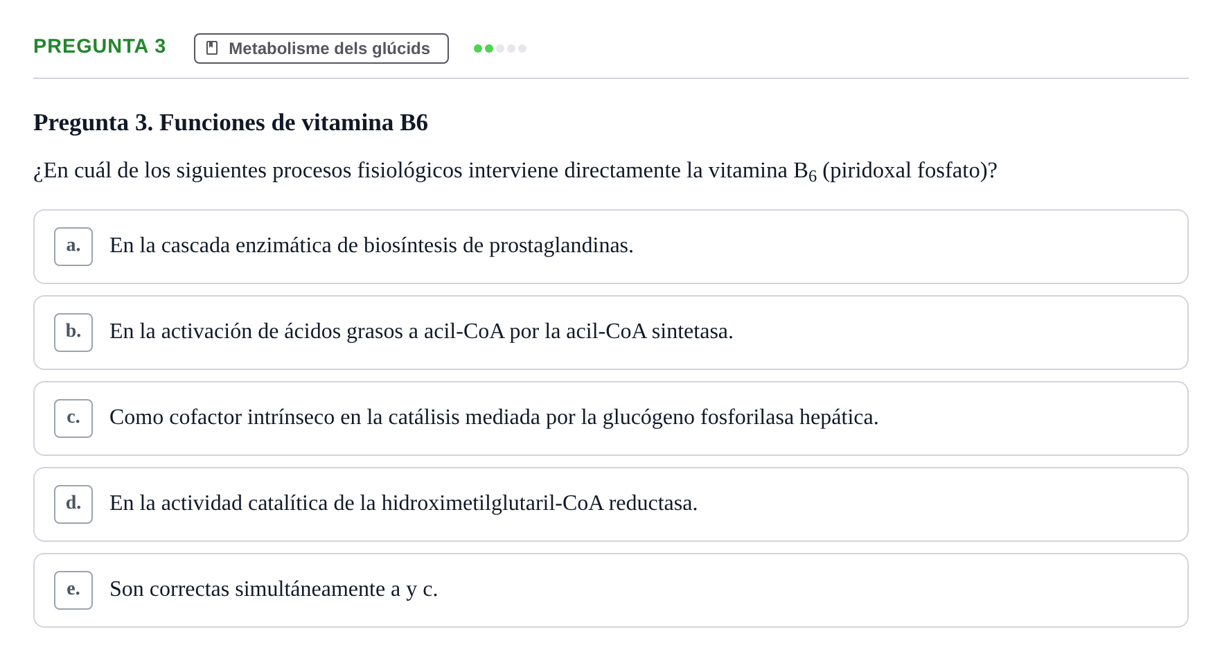 Enunciado: Pregunta 3 · Bioquímica i Biologia Molecular URV 2013