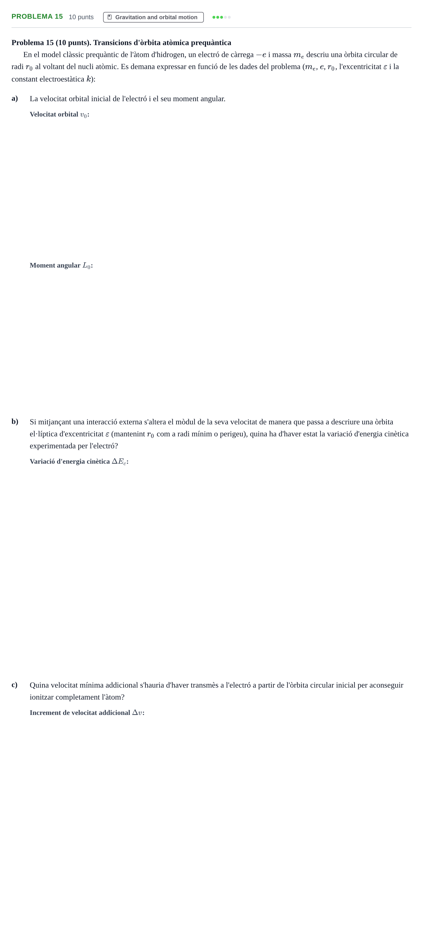Enunciado: Problema 15 · Física II URV 2020