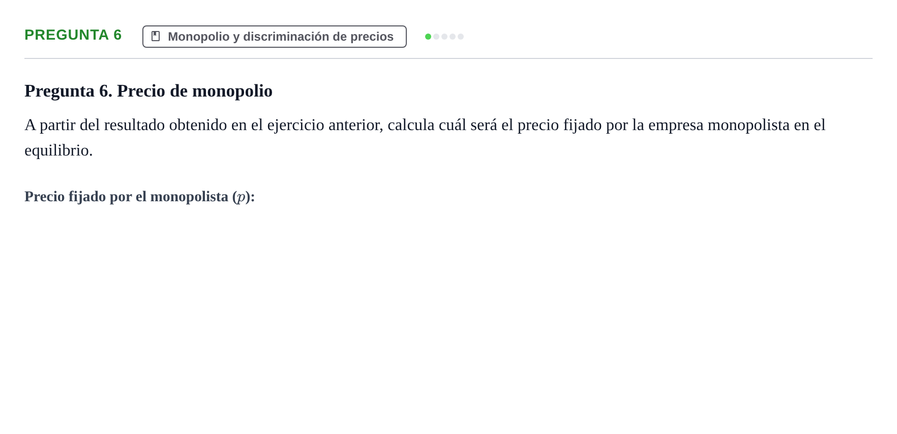 Enunciado: Pregunta 6